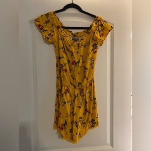 Yellow floral romper size small